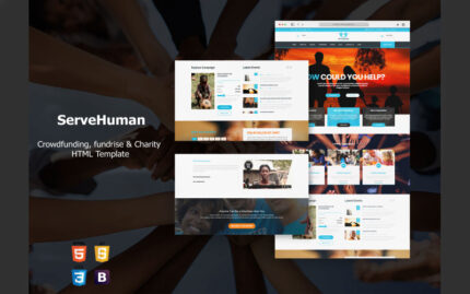 Servehuman - Responsive Charity Bootstrap Theme with RTL Arabic Support Website Template