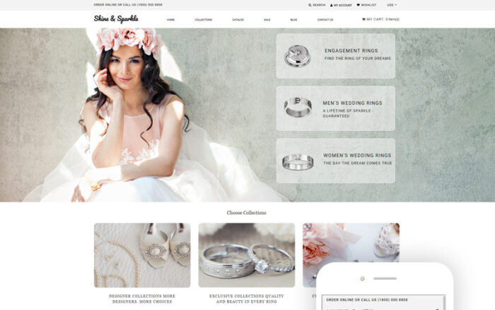 Shine & Sparkle - Jewelry Multipage Stylish Shopify Theme