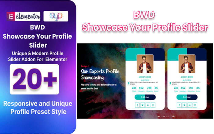 Showcase Your Profile Slider WordPress Plugin For Elementor