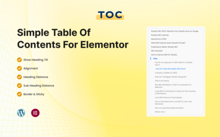 Simple Table of Contents for Elementor WordPress Plugin