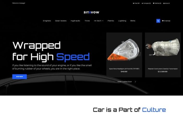 Sitavow - Auto Parts Clean OpenCart Template