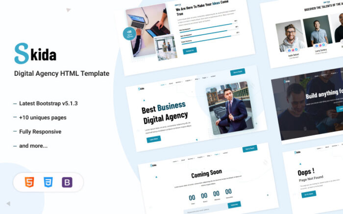 Skida - Digital Agency HTML Template Website Template