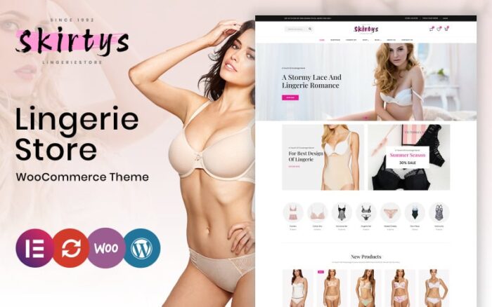 Skirtys - Lingerie and Adult Store Elementor WooCommerce Theme