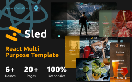 Sled React Website template for PH, Florist, Halloween, Gym, Restaurant and Multipurpose Template Website Template