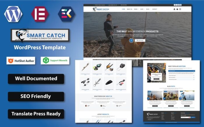 Smart Catch - Fishing Equipment WooCommerce Elementor Template WooCommerce Theme