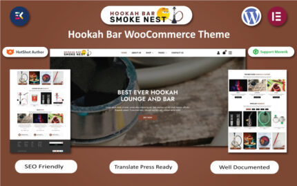 Smoke Nest - Hokkah Bar WordPress Elementor Template WordPress Theme