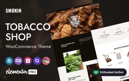 Smokin - Cigars and Tobacco WordPress Elementor CMS Theme WordPress Theme