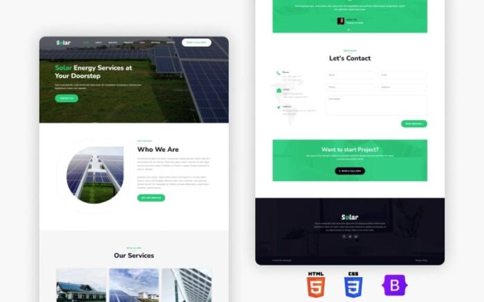 Solar Landing Page HTML Template Landing Page Template