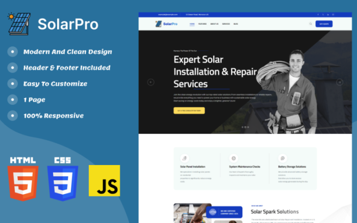 SolarPro - Solar Energy HTML5 Bootstrap Landing Page Landing Page Template