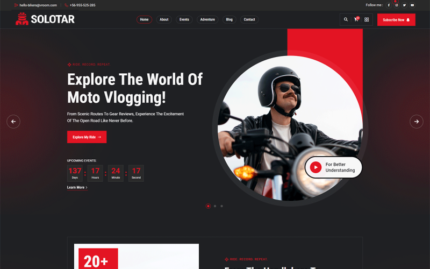 Solotar - Personal Bikers & Hikers WordPress Theme