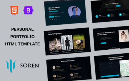 Soren - Personal Portfolio HTML5 Bootstrap Template Website Template