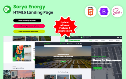 Sorya Energy - Solar Energy HTML5 Landing Page Landing Page Template