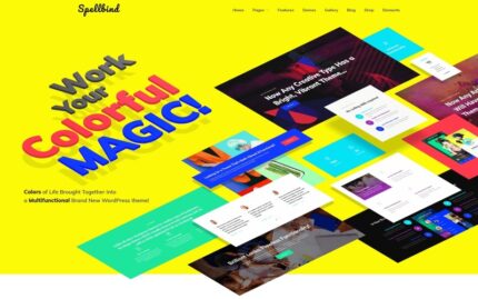 Spellbind - Designer Landing Page WordPress theme WordPress Theme