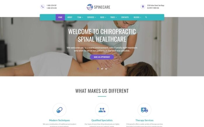 Spinecare - Medical Ready-to-Use Website Template