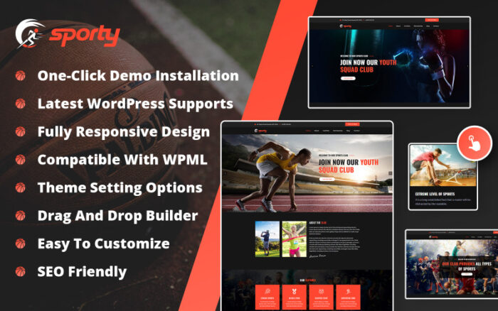 SPORTY - Sport Club WordPress Theme With AI Content Generator