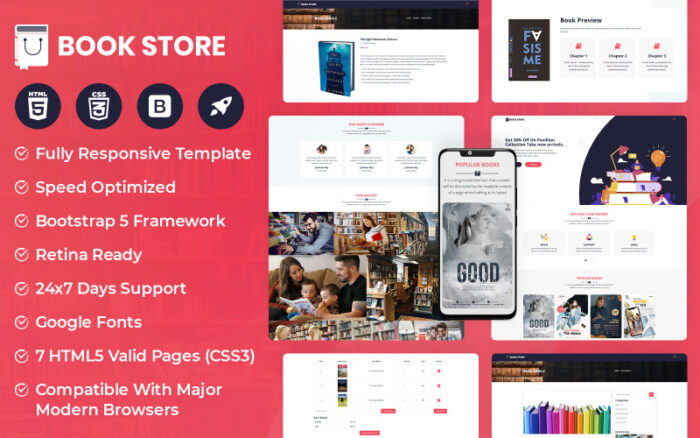 Study Bookstore HTML Responsive Website Template