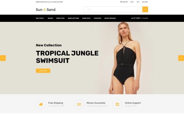 Sun & Sand - Swimwear eCommerce Clean OpenCart Template