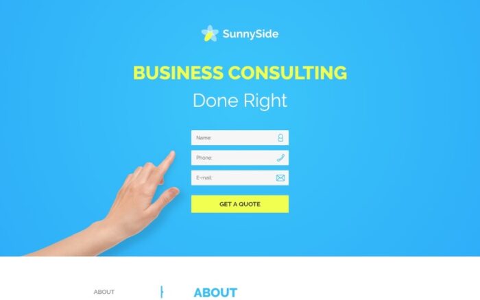 SunnySide - Design Studio Minimal HTML Landing Page Template