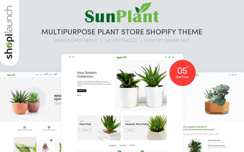 Sunplant - MultiPurpose Plant Store Responsive Shopify Theme