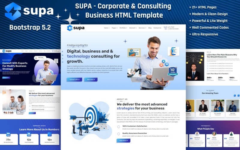 SUPA - Corporate & Consulting Business Clean Bootstrap HTML5 Multipurpose Website Template