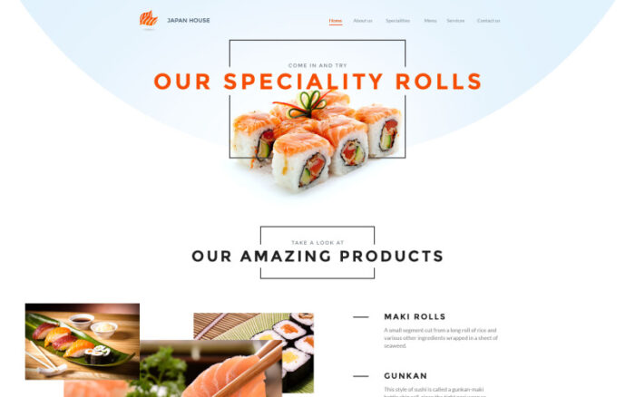 Sushi Bar Responsive Website Template