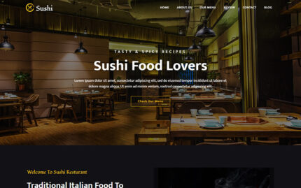 Sushi - Resturant Landing Page Template