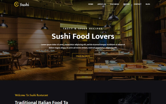 Sushi - Resturant Landing Page Template