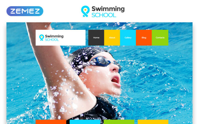 Swimming School Clean Responsive HTML5 Website Template