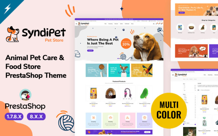 Syndipet - Animal Pet Care and Pet Food Store PrestaShop Theme