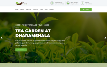 Tea Shop Landing Page Template