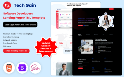 TechGain - Software Developers Landing Page Landing Page Template