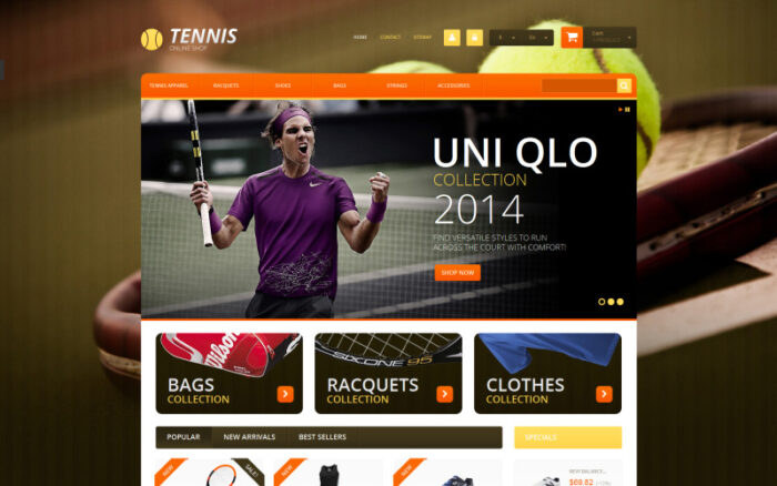 Tennis Accessories PrestaShop Theme