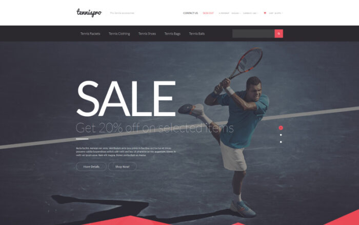 Tennis Gear PrestaShop Theme