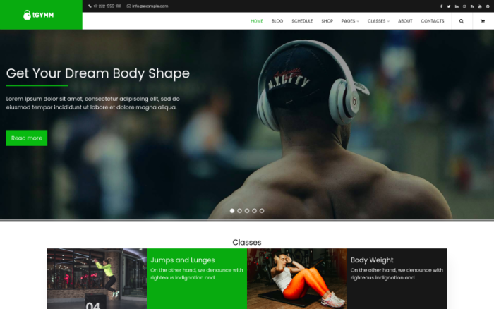 tGymm - Gym and Sport WordPress Theme