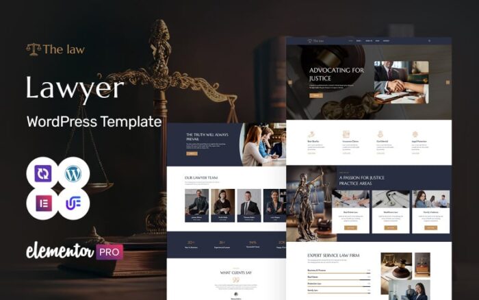 The Law - Law Firm And Lawyer WordPress Elementor Theme WordPress Theme