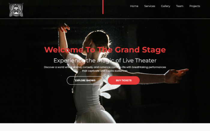 TishTheaterHTML - Theater HTML Template Landing Page Template