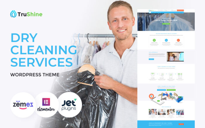 TruShine - Dry Cleaning Services WordPress Theme