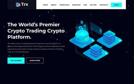 Trx - Cryptocurrency ICO Landing Page HTML Template Landing Page Template