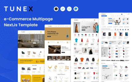 TuneX - Multipurpose eCommerce React NextJs Template Website Template