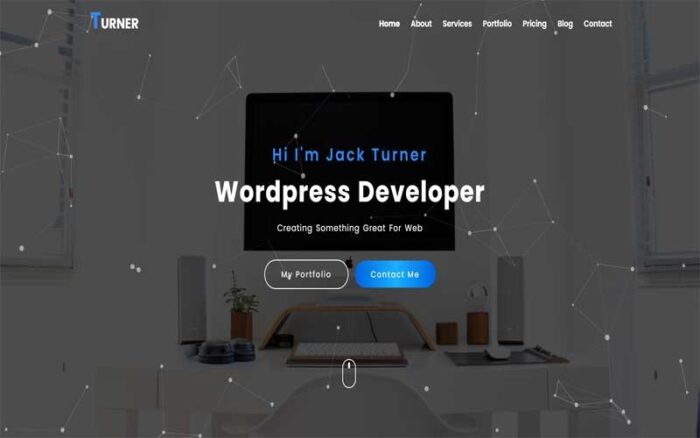 Turner - One Page Portfolio Template Landing Page Template