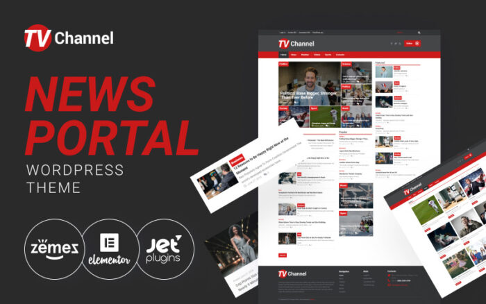 TVChannel - News Portal Modern WordPress Elementor Theme WordPress Theme