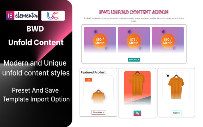 Unfold Content WordPress Plugin For Elementor