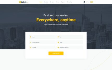 UpDrive - Online Taxi Service Website Template