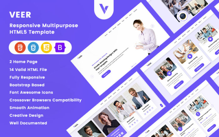 Veer - Responsive Multipurpose HTML5 Template Website Template