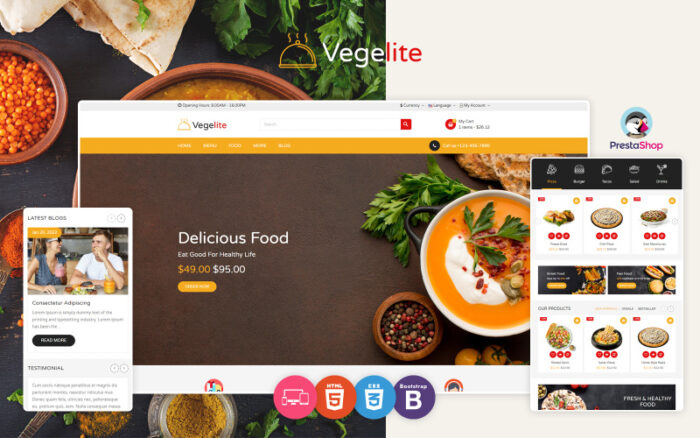 Vegelite - Food PrestaShop Template PrestaShop Theme