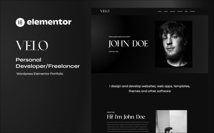 Velo - Wordpress Portfolio Elementor Theme WordPress Theme