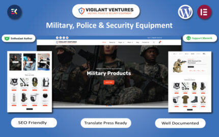 Vigilant Ventures - Military, Police & Security Equipment Elementor WooCommerce Template WooCommerce Theme