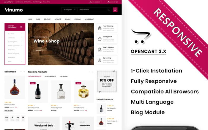 Vinumo - The Wine Store OpenCart Template