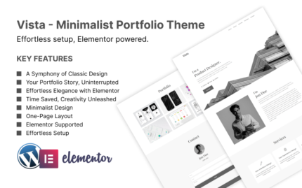 Vista - Minimalist Portfolio Theme WordPress Theme