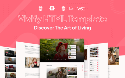 Vivify - Fashion, Self-care, Lifestyle, Personal Travel Blog and Magazine Bootstrap 5 Template Website Template